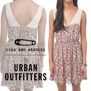 Pins and Needles x Urban Outfitters | Button-Front Floral Chiffon Dress | Small